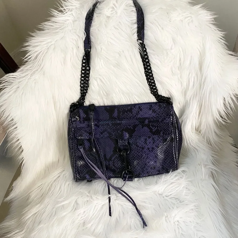 Rebecca Minkoff purple snakeskin crossbody bag